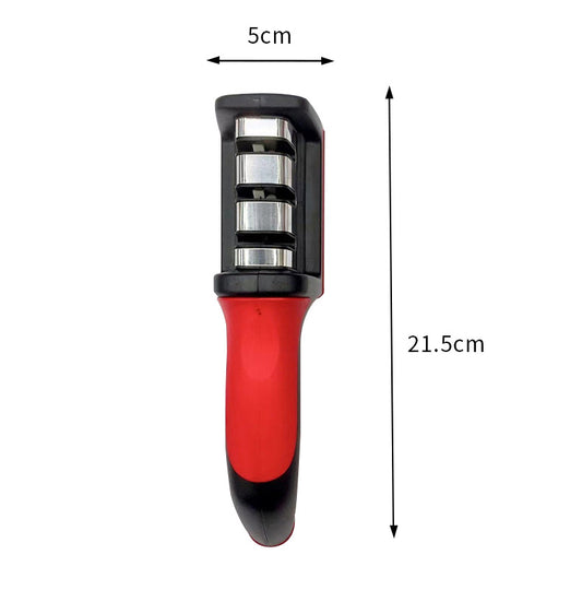 3 In 1 Manual Knife Sharpening Kitchen Accessories Manual Stainless Steel 3 Stage Kitchen Handheld Knife Sharpener